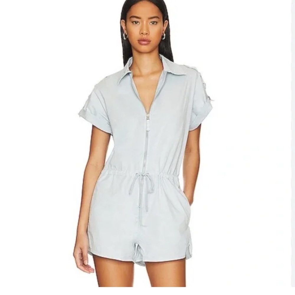 Pistola Sky Blue Collared Romper